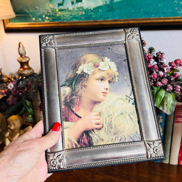 Vintage Silver Frame with Pretty Girl 5 X 7 - Picture 4 of 11